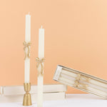 Gold Stripy Bow Table Candles, Shop Sweet Lulu