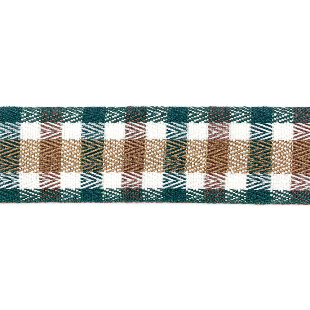 25 Yard Green, Brown and White Woven Tartan Plaid Twill Ribbon, Shop Sweet Lulu
