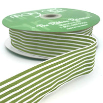 30 Yard Green & White Striped Grosgrain Ribbon, Shop Sweet Lulu
