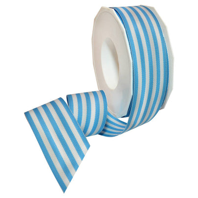 50 Yard Baby Blue Striped Grosgrain Ribbon, 1-1/2"
