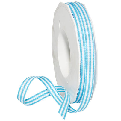 100 Yard Baby Blue Striped Grosgrain Ribbon, 3/8"