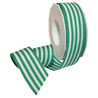 50 Yard Emerald Striped Grosgrain Ribbon, 1-1/2"