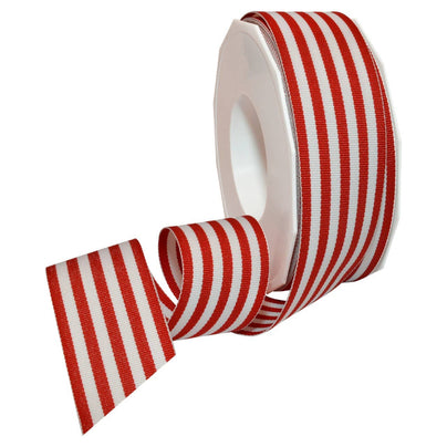 50 Yard Red Striped Grosgrain Ribbon, 1-1/2"