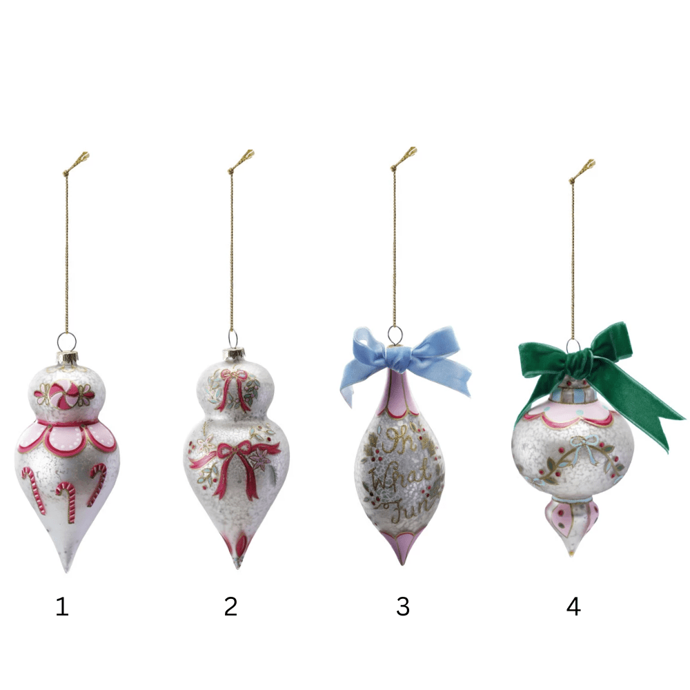 Hand-Painted Glass Ornament - 4 Style Options