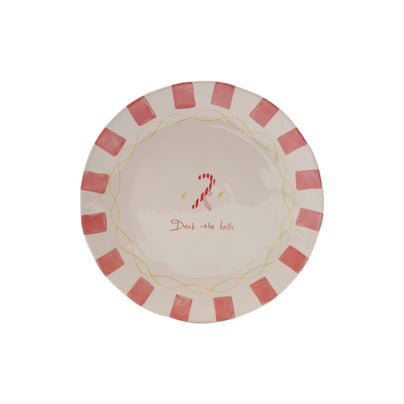 Hand Painted Stoneware Plate - Candy Cane Design, Shop Sweet Lulu