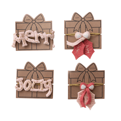 Handmade Wool Felt Gift Topper w/ Gold Cord - 4 Style Options, Shop Sweet Lulu