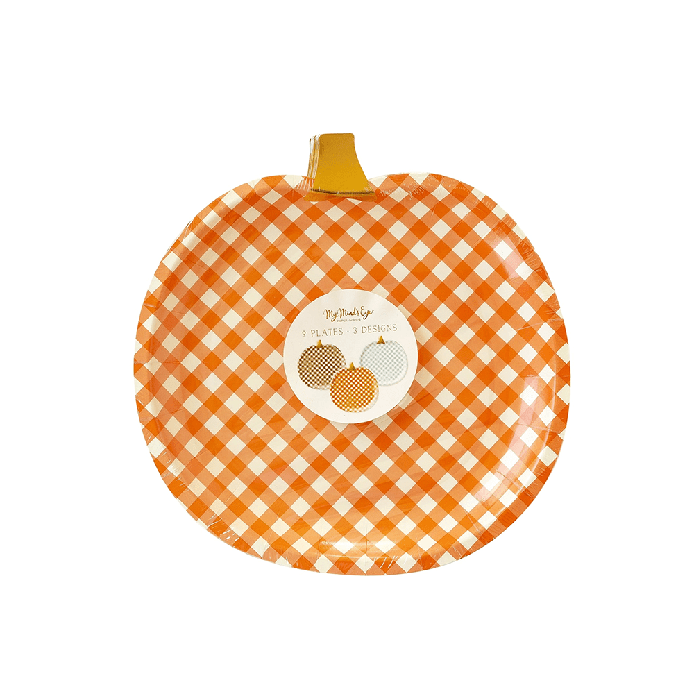 Harvest Gingham Pumpkin Plates, Shop Sweet Lulu