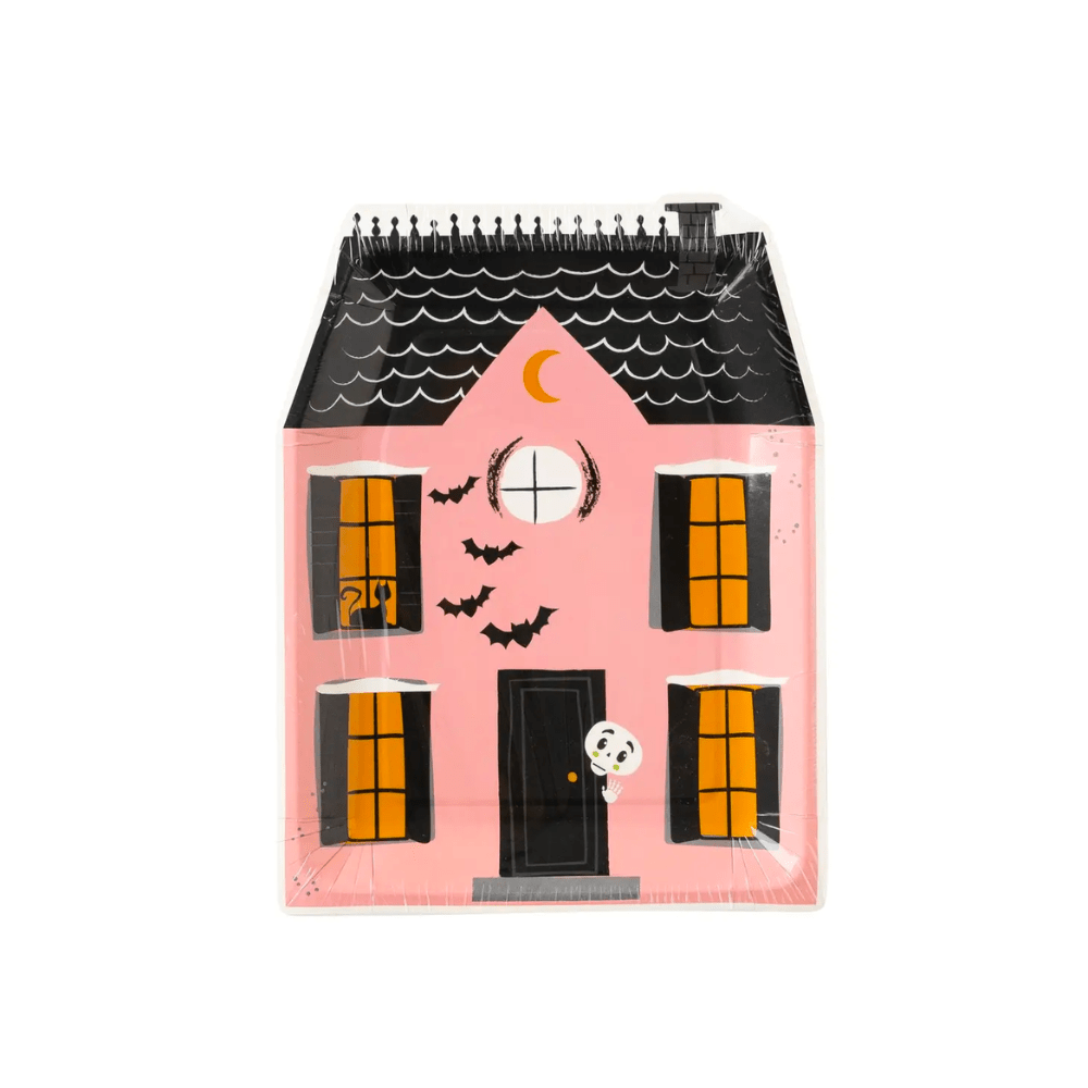 Pink Haunted House Shaped Paper Plate - Shop Sweet Lulu