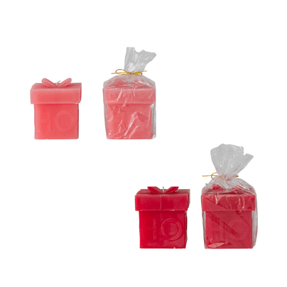 "Ho Ho Ho" Gift Box Shaped Candle, 2 Color Options, Shop Sweet Lulu