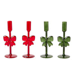 Holiday Bows Taper Candle Holders, Set of 2 - 2 Color Options, Shop Sweet Lulu