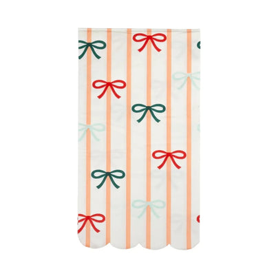 Holiday Bows & Stripes Scalloped Dinner Napkins, Shop Sweet Lulu