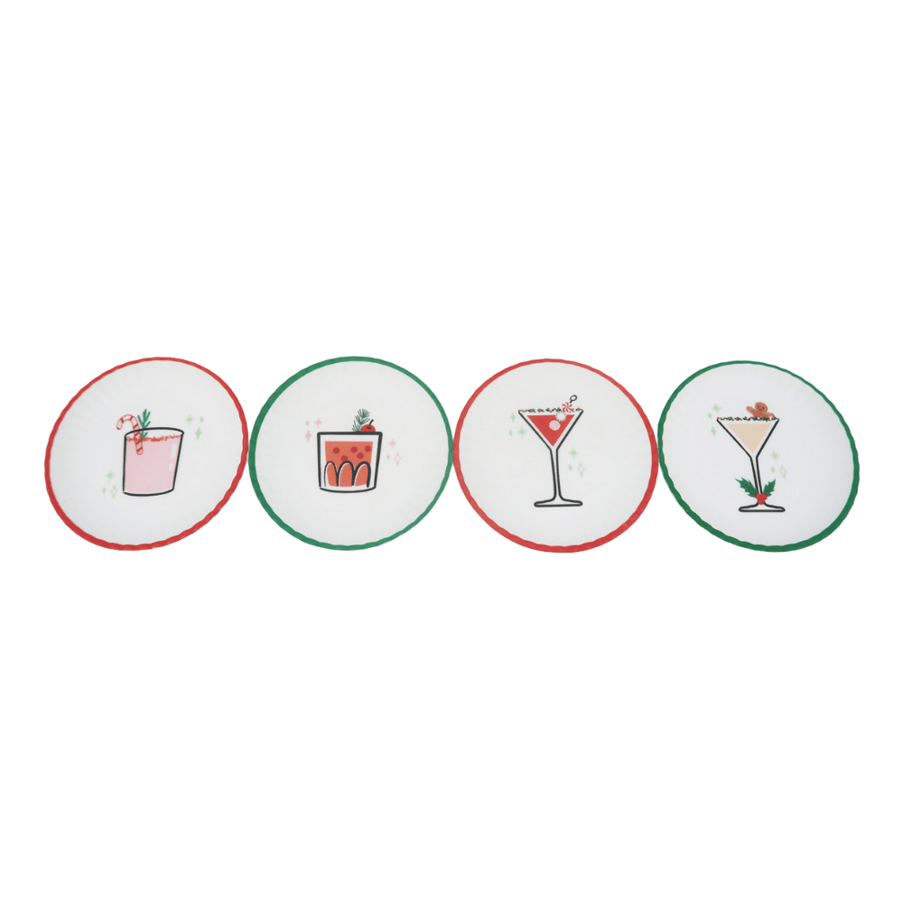 Holiday Cheers "Paper" Coasters, Set of 4, Shop Sweet Lulu