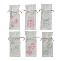 Holiday Drawstring Wine Bag - 6 Style Options, Shop Sweet Lulu