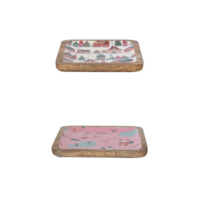 Holiday Mango Wood Trays - North Pole Pattern, Shop Sweet Lulu