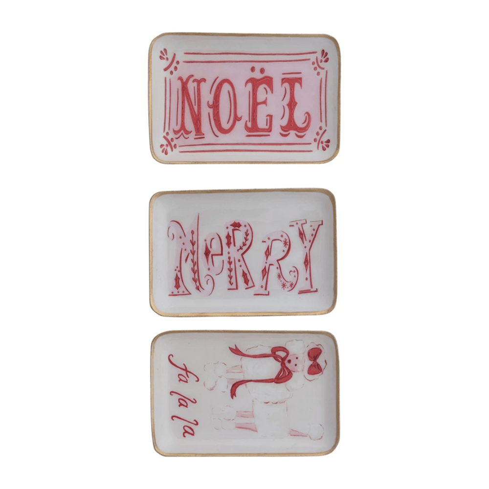 Holiday Enameled Metal Tray w/ Gold Edge- 3 Style Options, Shop Sweet Lulu