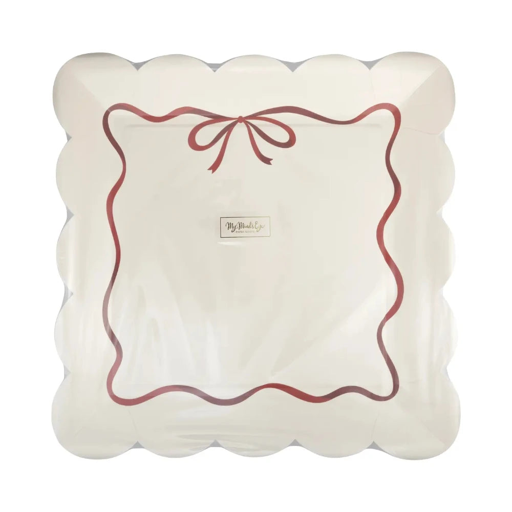 Holiday Red Bow Border Plates, Shop Sweet Lulu