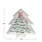 Holiday Stoneware Tree Shaped Plate with Christmas Tree, Shop Sweet Lulu
