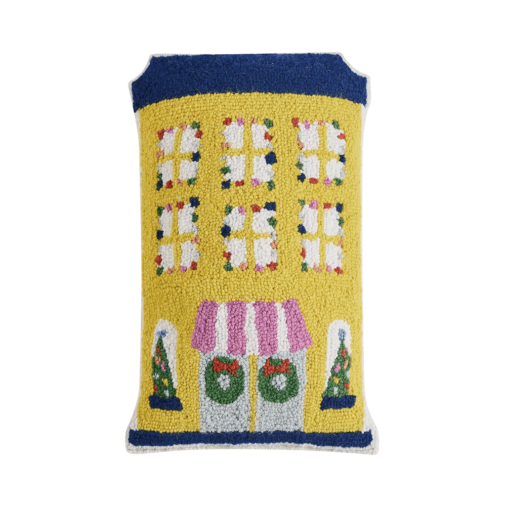 Holiday Village Yellow House Hook Pillow, Shop Sweet Lulu