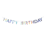 Holographic Happy Birthday Banner