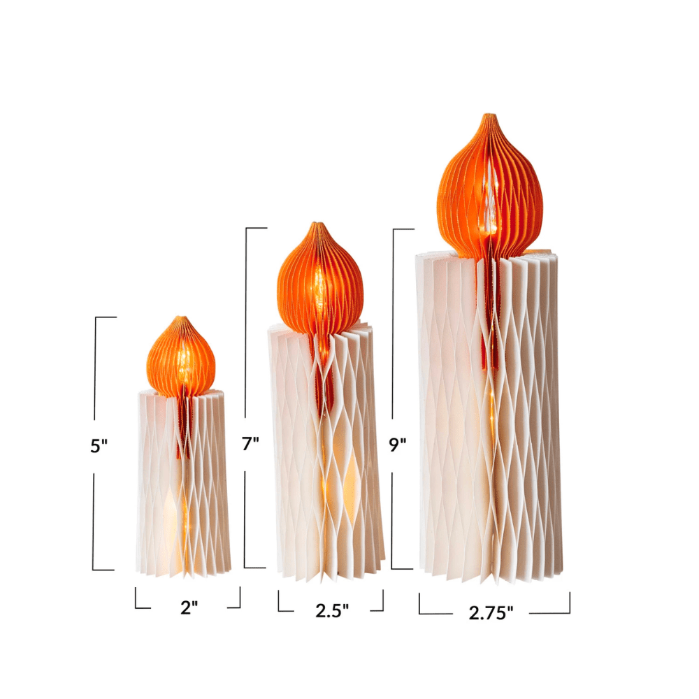 Paper Honeycomb Candles w/ LED Lights