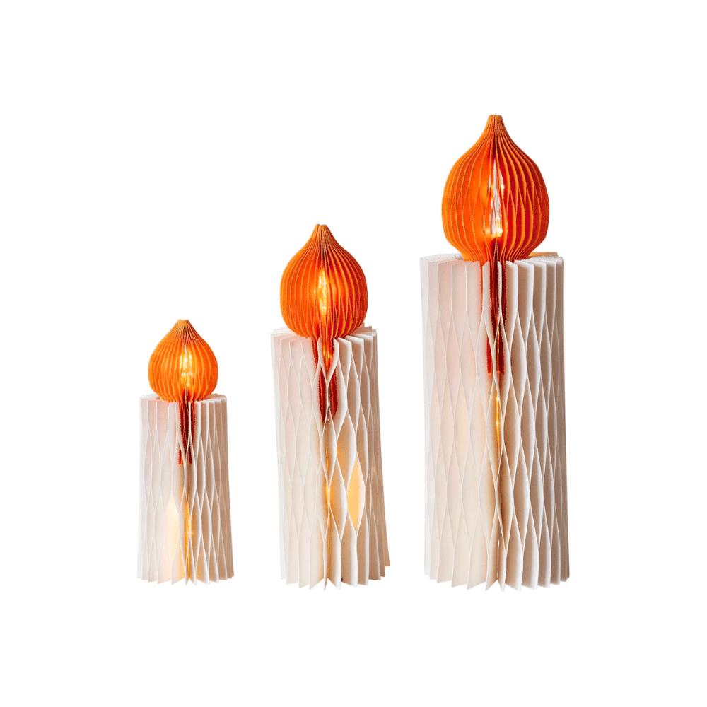 Paper Honeycomb Candles w/ LED Lights