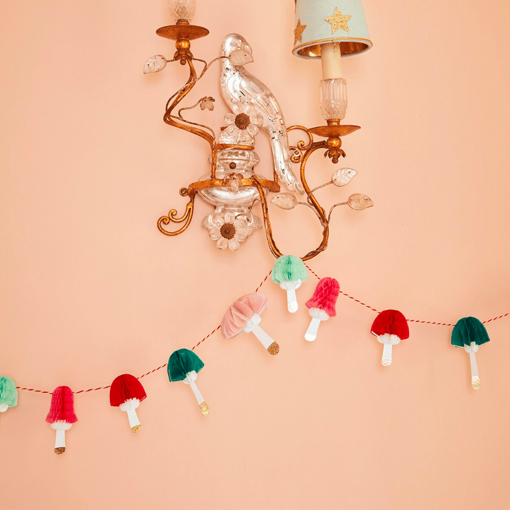 Meri Meri Honeycomb Mushrooms Mini Garland, Shop Sweet Lulu