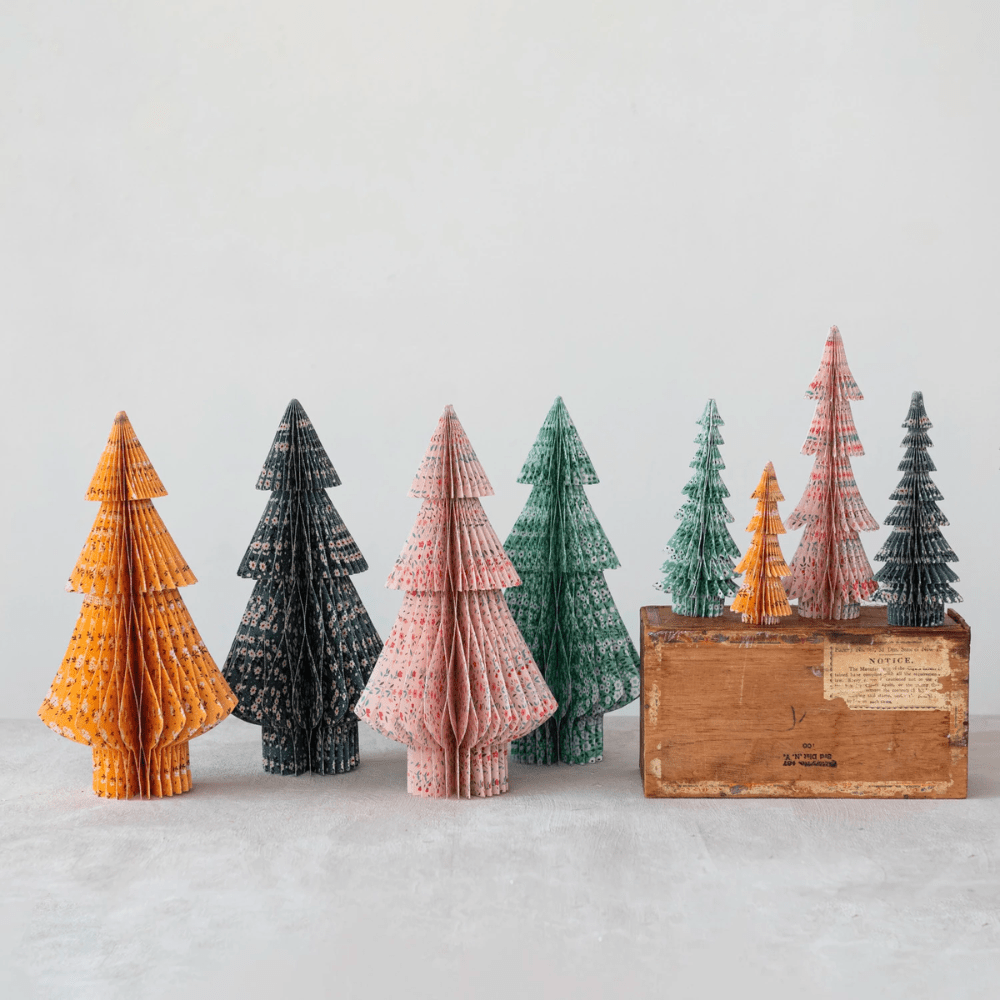 Handmade Recycled Paper Folding Honeycomb Tree w/ Chintz Pattern - 4 Colors