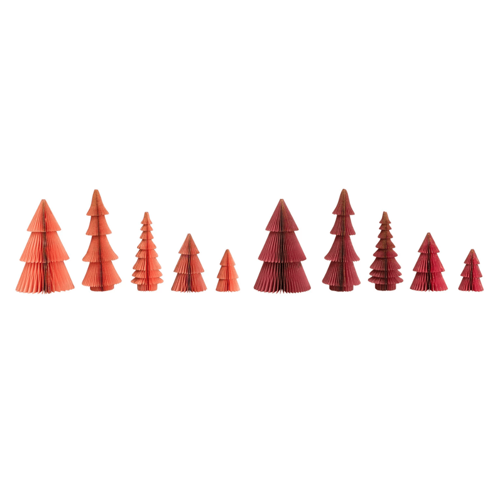 Handmade Recycled Paper Honeycomb Tree, Set of 5 - 2 Colors - Shop Sweet Lulu