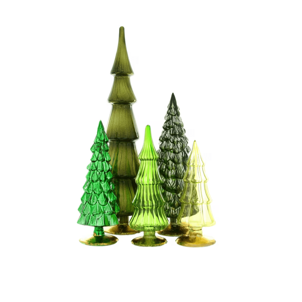 Green Hue Glass Trees - Set of Five, Shop Sweet Lulu