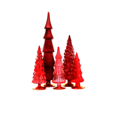 Red Hue Glass Trees - Set of Five, Shop Sweet Lulu