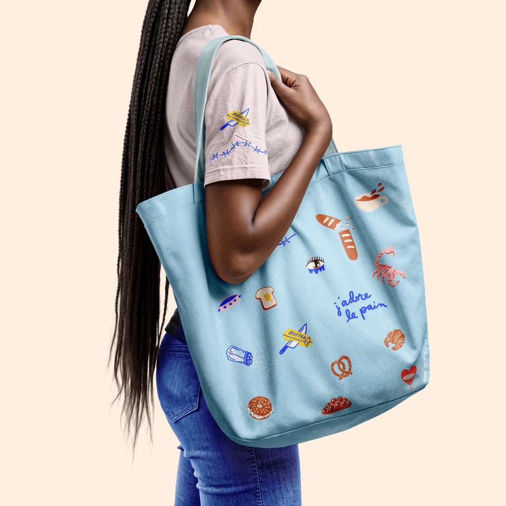 "J'Adore Le Pain" Iron-on Sheets, Pack of 2, Shop Sweet Lulu