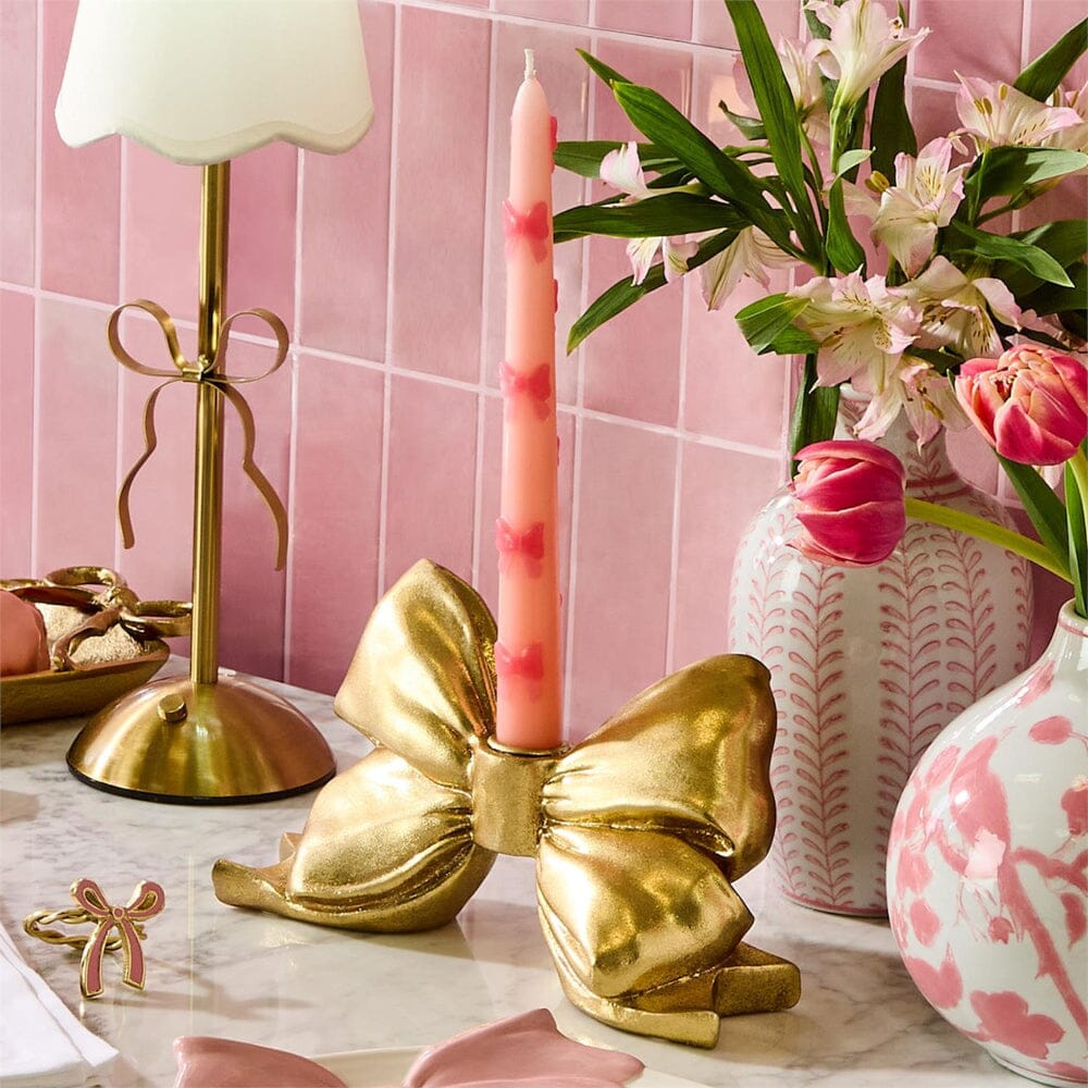 Large Gold Bow Taper Candle Holder, Shop Sweet Lulu