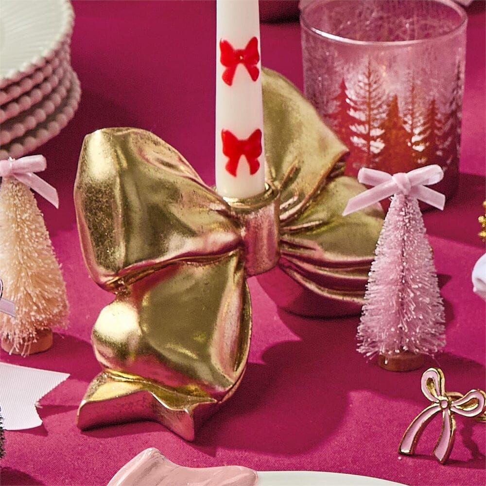 Large Gold Bow Taper Candle Holder, Shop Sweet Lulu