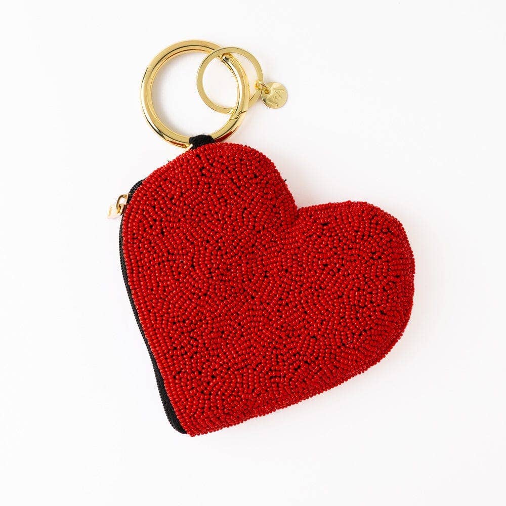 Mary Puffy Heart Seed Bead Coin Purse, Shop Sweet Lulu