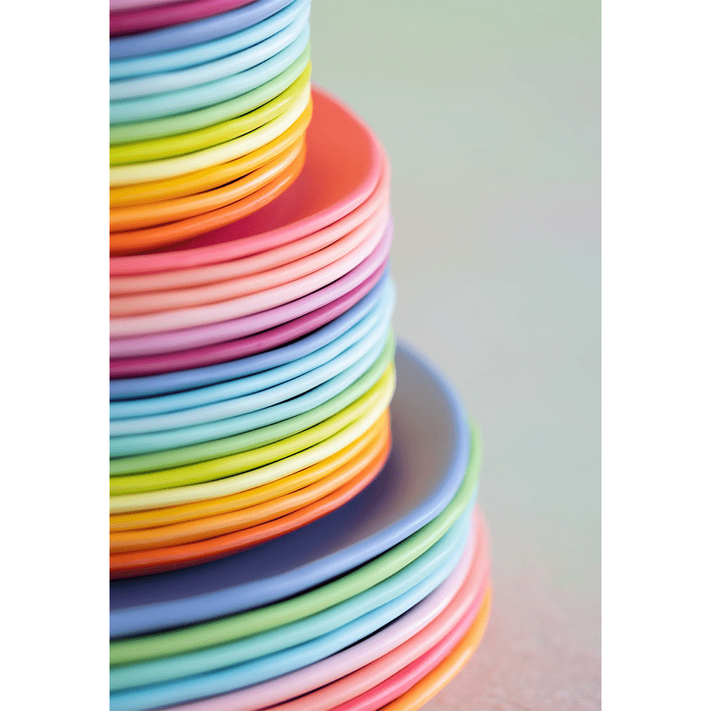 Melamine Rainbow Salad Plate - 16 Color Options