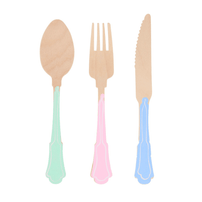 Meri Meri Elegant Mixed Colour Wooden Cutlery Set, Shop Sweet Lulu