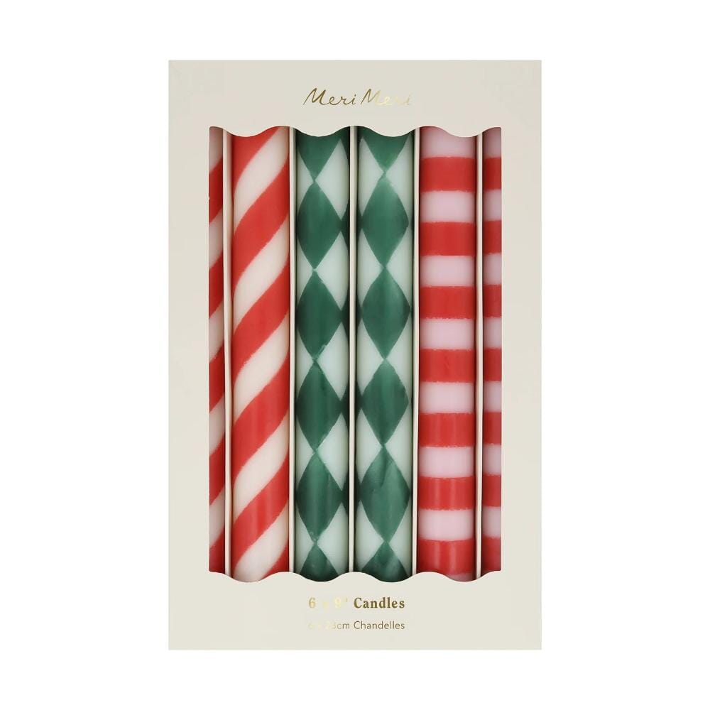 Meri Meri Festive Stripe Table Candles Set, Shop Sweet Lulu