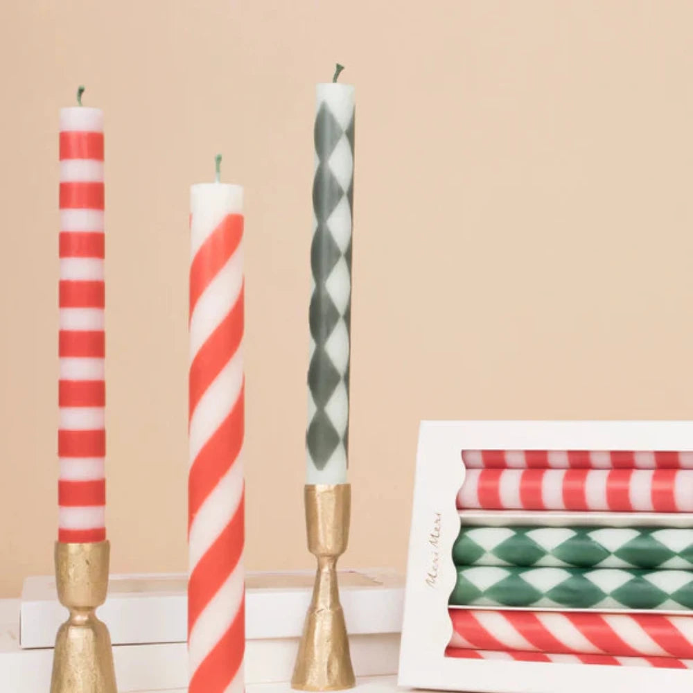 Meri Meri Festive Stripe Table Candles Set, Shop Sweet Lulu