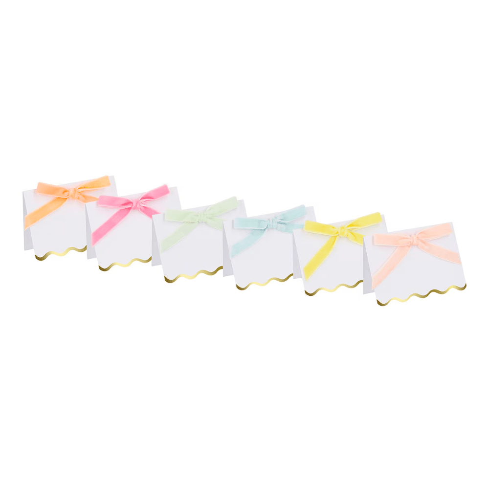 Meri Meri Pastel Velvet Bow Place Cards, Shop Sweet Lulu