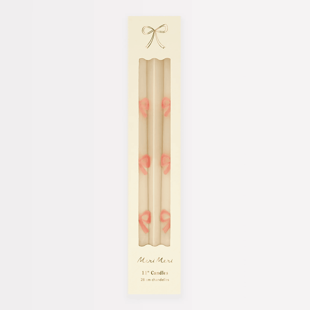 Meri Meri Pink Bow Taper Candles, Shop Sweet Lulu