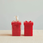 "Merry Bright" Gift Box Shaped Candle, Red, Shop Sweet Lulu