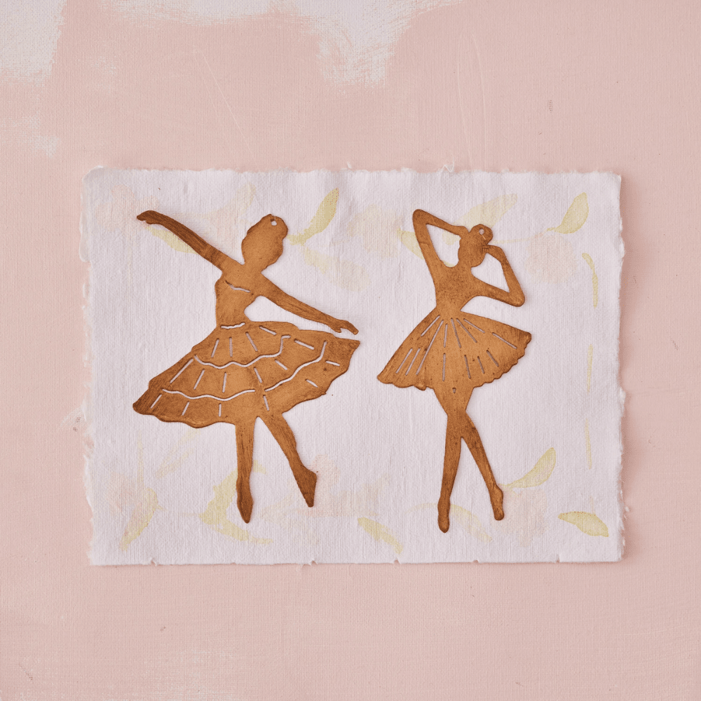 Metal Ballerina Ornament w/ Cut-Outs - 2 Style Options