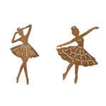 Metal Ballerina Ornament w/ Cut-Outs - 2 Style Options