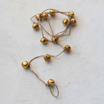 Handmade Metal Bell Garland on Jute Rope, Gold Finish, Shop Sweet Lulu