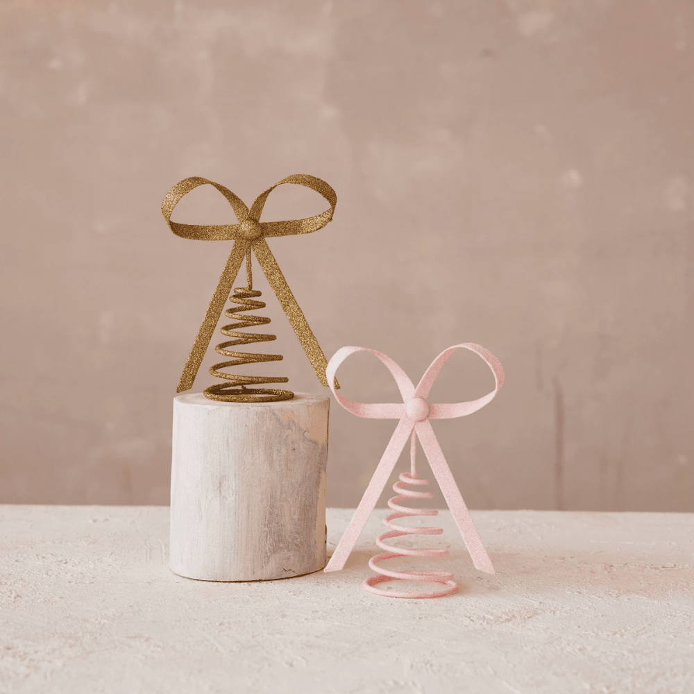 Metal Bow Tree Topper, Pink Glitter, Shop Sweet Lulu