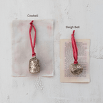 Metal & Glass Bell Ornament w/ Velvet Ribbon Hanger, Gold - 2 Style Options, Shop Sweet Lulu