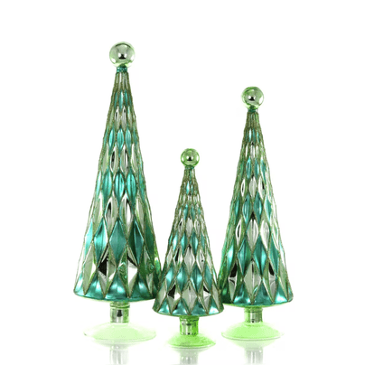 Mid-Centry Diamond Tree Set - Green Mint