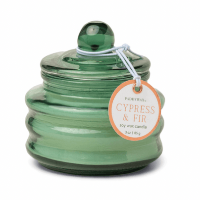 Mini Glass Candle, Cypress + Fir - Green