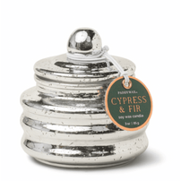 Mini Glass Candle, Cypress + Fir - Silver Mercury, Shop Sweet Lulu