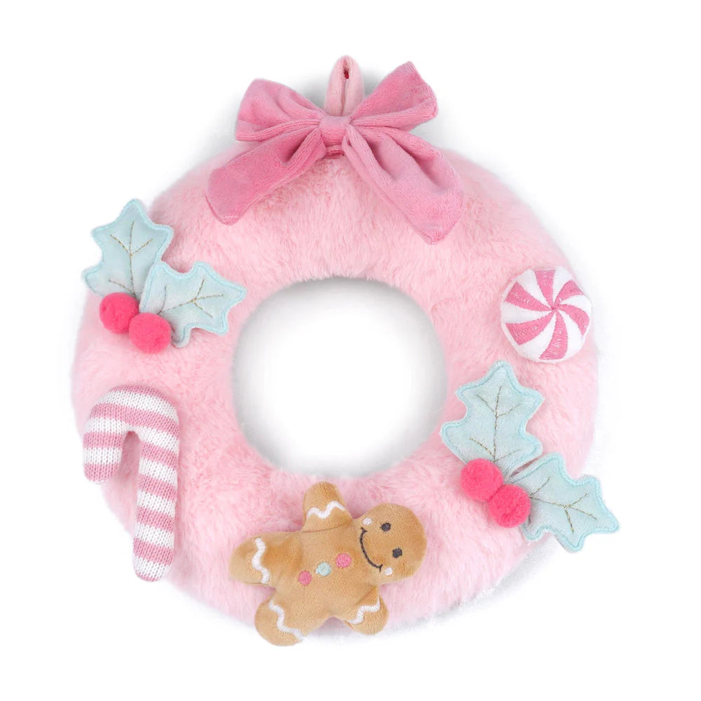 Mon Ami Festive Wreath Plushie - Pink, Shop Sweet Lulu